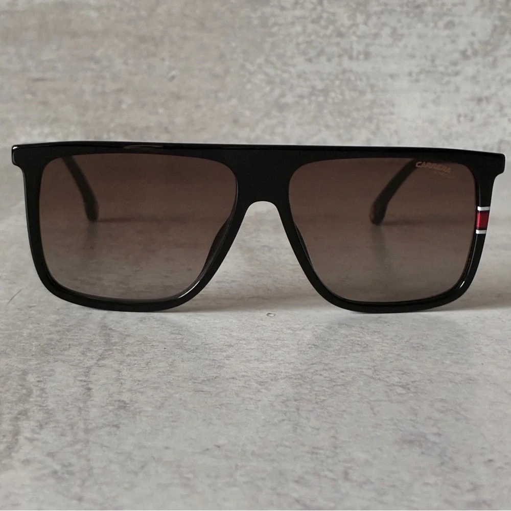 Carrera Vizon/S Black Brown Gradient Shield Sunglasses 145 UV Protect w/ Case